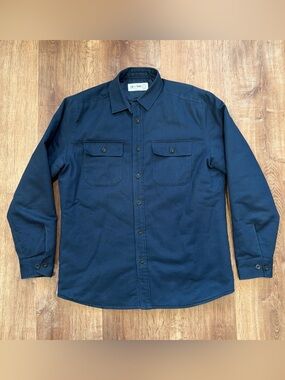 Line Of Trade Trucker Jacket Mens Large Navy Blue Lined Insulated Workwear
